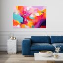 Fioletowy - abstrakcja - duży kolorowy obraz do salonu 105x70 cm