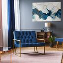 Obraz do salonu - ABSTRAKCJA GEOMETRYCZNA ZŁOTE LINIE STRUKTURA - 70x50 cm (106501)