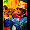 Trumpeter. Duży obraz na płótnie