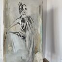 Lady - 64x112: obraz kobieta (akryl na papierze) - grafika kobieca