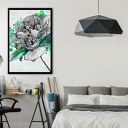 Obraz na płótnie z różą i rośliną 50x70 cm