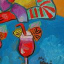 Obraz olejny Portret Babcia z drinkiem - edycja limitowana (A4)
