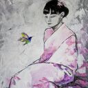 "TU I TERAZ" obraz akrylowy na płótnie 70x100cm artystki plastyka Adriany