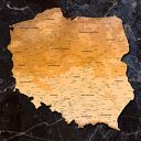 Tablica korkowa Mapa Polski nr 3 90x90 z pinezkami - gotowa do zawieszenia