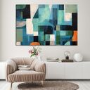 Granatowy obraz abstrakcyjny - geometryczna minimalistyczna - 60x90 cm