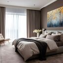 Obraz do salonu - ABSTRAKCYJNY LAS ZŁOTE LIŚCIE DRZEWA - 70x50 cm (103801)