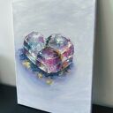 „Jestem” - olejny obraz na płótnie 30 x 40 cm z sercem miłości