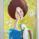 Chwila spokojnej melancholii - giclee z kotem