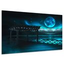 OBRAZ NA PŁÓTNIE sypialnia modern magiczna NOC 1 turkus 120x80 AleObrazy