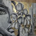 Ręcznie malowany obraz XXL Kobieta abstrakcja 100x170 cm
