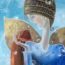 Chwila spokoju - obraz giclee z aniołem na płótnie Canvas