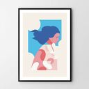 Plakat obraz bleu rose 50x70 cm B2