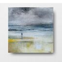 NA PLAŻY - akwarela formatu 20/20 cm