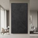 Płaskorzeźba ścienna 80x160 cm - elegancka pastelowa czerń
