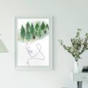 Plakat „W głowie mam las” 50x70 cm - nowoczesna dekoracja beż i zieleń