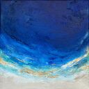 Granatowy obraz abstrakcyjny - ocean - Maldives 20x20 cm - mały do biura