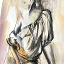 Obraz Louka Orange 100x70 cm - pomarańczowy klimat do sypialni
