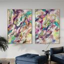 Nowoczesny zestaw obrazów 100x70 cm w odcieniach niebieskiego