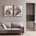 Dyptyk Zimny Poranek abstrakcja na płótnie 2 obrazy 40x50 cm