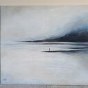 Gdzieś o poranku - obraz akrylowy z nastrojowym pejzażem 50 x 60 cm