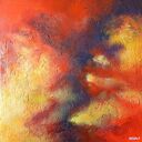 Abstrakcja - ręcznie malowany obraz akrylowy 60x60 cm w kwadracie, bez ramy