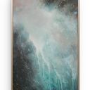 Obraz abstrakcyjny ze strukturą 110x70 cm - zielona dekoracja ścienna