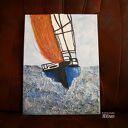 Żaglówka - obraz akrylowy 30x40 cm z fakturą i metalicznym woskiem