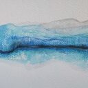 Pejzaż w turkusach - akwarela Paulina Lebida (12,5 x 18 cm)