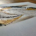 TRYPTYK GLAMOUR "ZŁOTO I CZERŃ" - Nowoczesne Obrazy Strukturalne 90/110x40cm (darmowa dostawa)