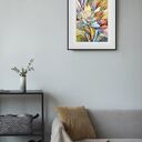Flora fantazji - oryginalna akwarela z motywem kwiatów 24x32 cm