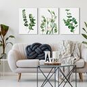 Obraz drukowany na płótnie AKWARELOWE ROŚLINKI - TRYPTYK każda 50x70cm (łącznie