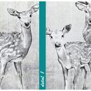 Obraz na płótnie 150x60 cm Rodzina Jeleni - nowoczesny pejzaż do salonu i sypialni
