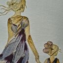 Mama i córka - artystyczny print z motywem suszonych kwiatów 30x40 cm