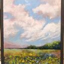 Pejzaż w pastele suchym 24 x 18 cm - słoneczne barwy na papierze