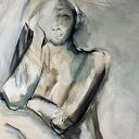 Lady Green - obraz na płótnie 100x90 do sypialni i salonu