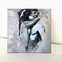 Niebieska grafika na płótnie 40x40 cm - obraz nad łóżko do sypialni