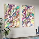 Nowoczesny zestaw obrazów 100x70 cm w odcieniach niebieskiego