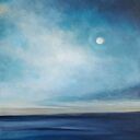 Pejzaż nocą - ręcznie malowany obraz akrylowy 60x50 cm