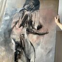 Razem - zmysłowy duży obraz kobiety 120x80
