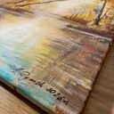 Nastrojowy pejzaż na płótnie „Ukłon ku wodzie” 40x30 cm