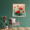 Czerwone piwonie - plakat florystyczny 50x50 cm