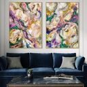 Dyptyk 100x80 cm - nowoczesne obrazy abstrakcyjne do salonu