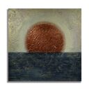 Zachód - abstrakcyjny obraz 3D w niebiesko-złotej palecie (60 x 60 cm)