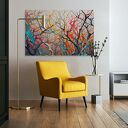 Kolorowe gałęzie drzew - nowoczesny obraz do salonu 70x50 cm