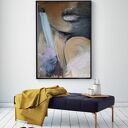 Twarz kobiety - pastelowy obraz 100x70