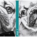 Obraz buldożki francuskie - rodzinna grafika na płótnie 120x80 cm