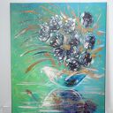 Obraz „W wazonie” - turkusowa dekoracja do domu (giclee na Canvas)