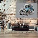 Retro Auto - obraz na płótnie z klasycznym samochodem 120x80 cm