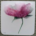 Mak-akwarela 15x15 cm - oryginalny obraz „MAK” na papierze (bez ramy)