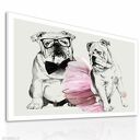 Obraz na płotnie - 120x80cm BULDOGI LOVE wysyłka w 24h 0257
